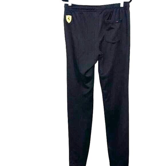 Puma Ferrari Black Track Pants Size M With Red Logo & Green-Red Stripe Accents - Picture 7 of 11